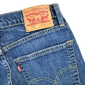 Levi Strauss & Co 502 Mens Jeans Dark Wash Regular Tapered Fit W30 L30